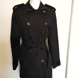 Jones New York Women's Black belted Trech Coat (M)